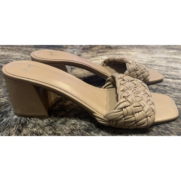 MARC FISHER LTD 8 Nahea Beige Slide Sandal WORN ONCE - Picture 1 of 5